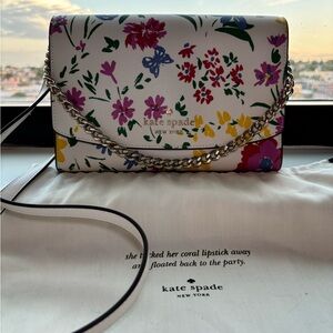 Kate Spade Floral White Convertible Crossbody Bag